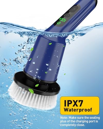Electric Spin Scrubber for Bathroom, Shower Scrubber with Long Handle