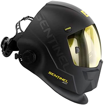 ESAB® Sentinel™ A60 Welding Helmet, Black Low-Profile Design, High Impact Resistance Nylon, Large Viewing Area 4.65 in x 2.80 in