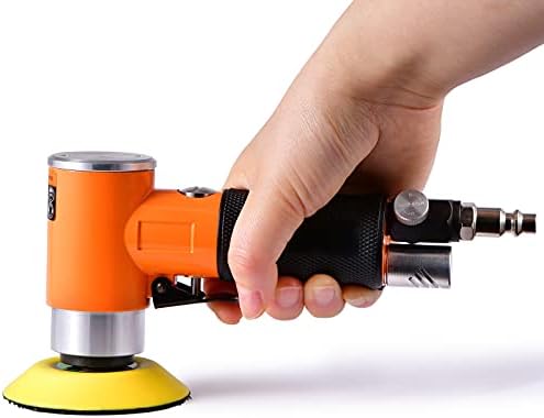2 3-inch Mini Orbital Sander da sander Air Polisher Super Smooth and Eddeless for Auto Body Work,orange