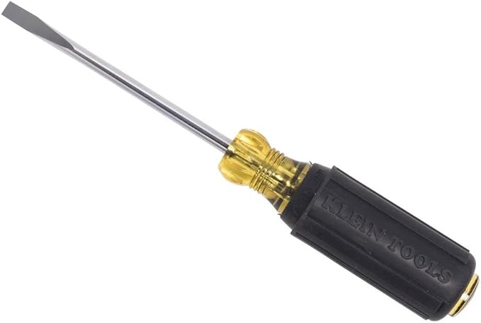 Klein Tools 605-4 1/4-Inch Cabinet Tip Screwdriver Heavy Duty 4-Inch Round Shank, Made in USA (Pack of 2)