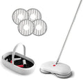 REECOO Cordless Electric Spin Mop Power Mop with 4 Floor Scrubber Pads/Automatic Cleaning Bucket/Water Sprayer,Lightweight & Rechargeable,Suitable for Wooden, Marble, Tile, Hardwood Floor.