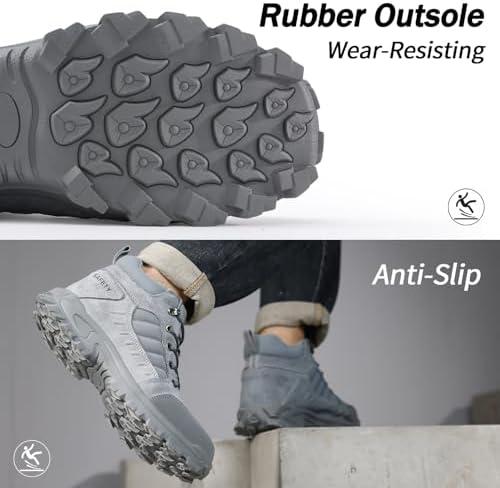 GUSAYEX Steel Toe Boots for Men Puncture Resistant Work Boots