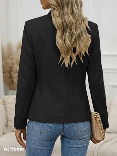 Mina Self 2026 Fall Women's Open Front Tweed Blazer,Plaid Fitted Jacket