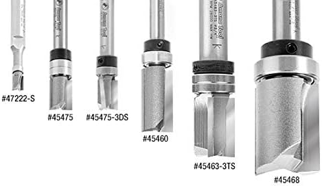 Amana Tool 45368 Carbide Tipped Flush Trim Plunge Template Router Bit 1-1/2 Dia x 1-3/4 Inch x 1/2 Shank with Upper Ball Bearing