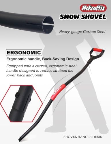 Ergonomic Snow Shovel for Driveway Home Garage; D-Grip