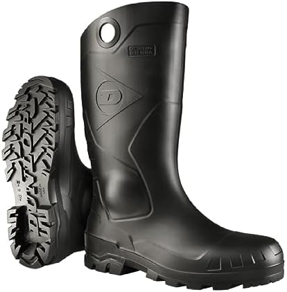 Dunlop Chesapeake Rubber Boots for Men & Women – PVC - Waterproof - Lightweight Garden, Fishing & Rain Boots with Soft Toe and Wide Calf – Black – Size 3–15