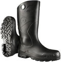 DUNLOP Chesapeake Rubber Boots Plain Toe for Men & Women – PVC - Waterproof - Lightweight Garden, Fishing & Rain Boots with Wide Calf – Black – Size 3–25