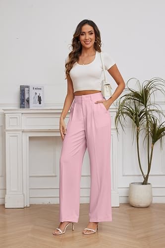 FUNYYZO Wide Leg Dress Pants for Women Work Slacks Business Casual Outfits