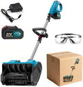 21V Cordless Snow Blower Set, 13-Inch Electric Snow Shovel with Brushless Motor, 2 Li-ion Batteries, Adjustable Handle, Safety Switch for Driveways and Sidewalks (1 Battery Blue)