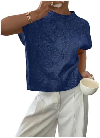 SOLY HUX Women's Short Sleeve Business Casual Sweater