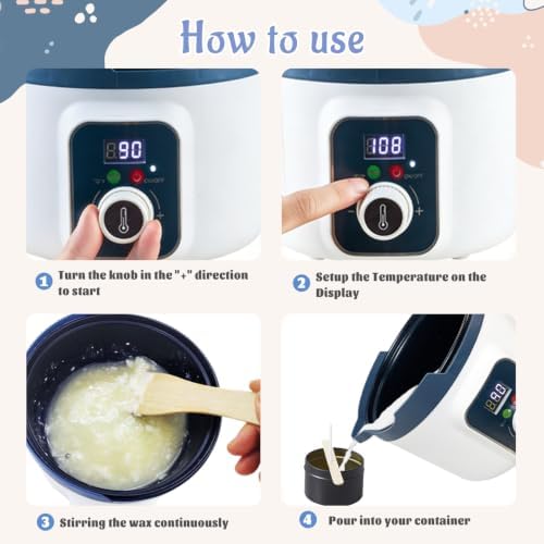 KQU Digital Wax Melting Pot with Temperature Control for Candle Making