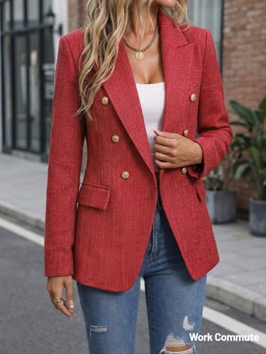 Mina Self 2026 Women's Fall Tweed Blazer Plaid Jacket Business Casual Coat
