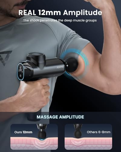 RENPHO Power Massage Gun Deep Tissue, 12mm Amplitude, Professional Massager