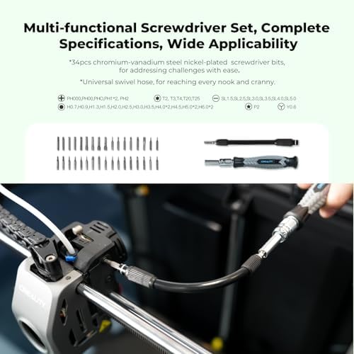 Creality 3D Printer Tool Kit, 74Pcs 3D Printing Tool Wrap Kit Assembly/Removal/Filament Cutting Set 3D Printer Accessories for All FDM Printers Cleaning Finishing Printing