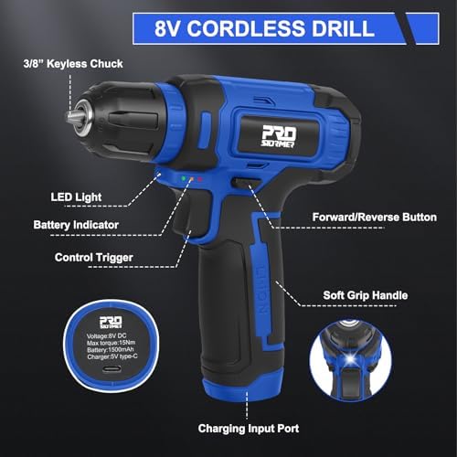 Prostormer 369-Piece Drill Tool Sets Combo Kit, Blue