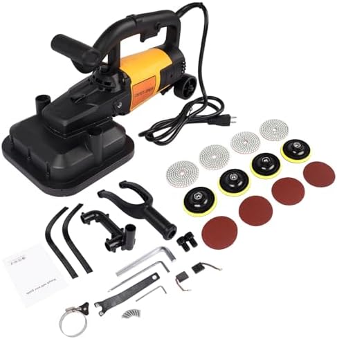 4-Head Electric Diamond Polisher Machine, 3800W Concrete Grinder Set, 6000RPM Concrete Surface Planer Floor Grinder for Grinding Concrete Cement Marble Granite
