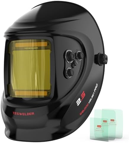 YESWELDER Large-View Welding Helmet with Blue Light Blocking Lens