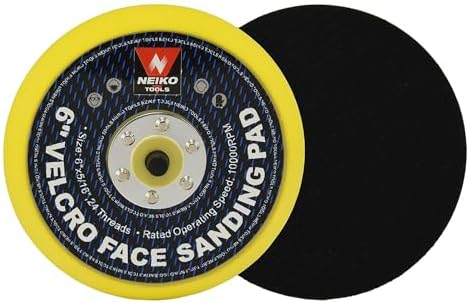 NEIKO 30263A - 6 inch Sanding Discs Hook and Loop, 5/16” Arbor with 24 Thread Mounts, 10,000 RPM, Sanding Pads for Orbital Sander and DA Sander, Hook n Loop Backing Pad
