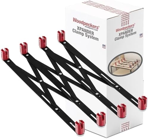 Woodpeckers Xpander Clamp System for Easy Handling and Automatic Spacing of Parallel Jaw Clamps, Aligns and Holds 24"-40" Clamps for Panel Glue-Ups, USA-Made XPANDER-2430
