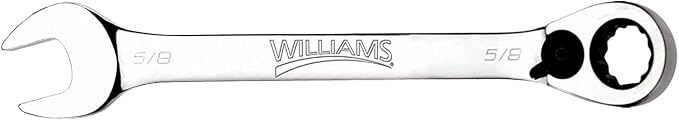 Williams JHW1220RC Reversible Ratcheting 12 Point SAE Combination Wrench, with High Polish Chrome Finish - 5/8-Inch