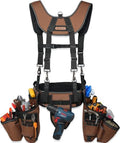 WELKINLAND 39-Pocket Tool Belt With Suspenders, Heavy-Duty Roof Tool Belt
