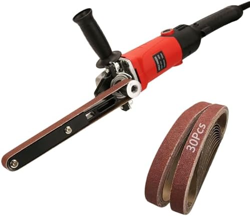 Belt Sander - 1080W 6-Speed Variable Speed Band File Belt Sander - Aluminum alloy sand belt bracket with 30pcs 3/4 x 20.5" Aluminum Oxide Sanding Belts.