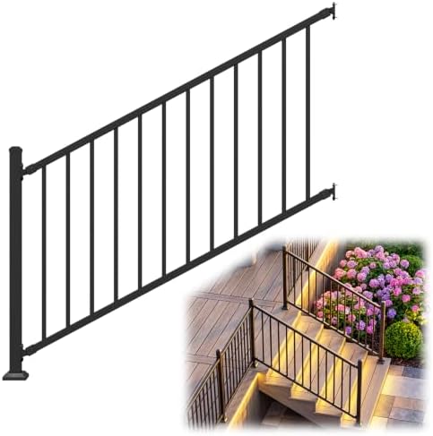 36in H x 5ft W Modular Aluminum Porch and Deck Stair Railing Kit