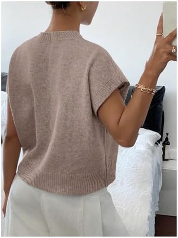 SOLY HUX Women's Short Sleeve Business Casual Sweater