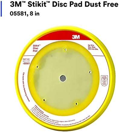 3M Stikit Abrasive Disc Back-up Pad, 05581, Dust Free, 8 in