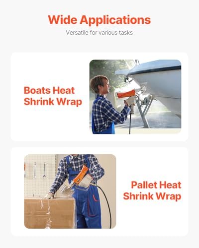 VEVOR Propane Heat Gun, Up to 187660 BTU Hot Air Gun with Adjustable Regulator, 26 FT Hose, and Hard Carrying Case, Ideal for Boat Plastic Film Shrink Wrapping, Pallet Packaging, Crafting