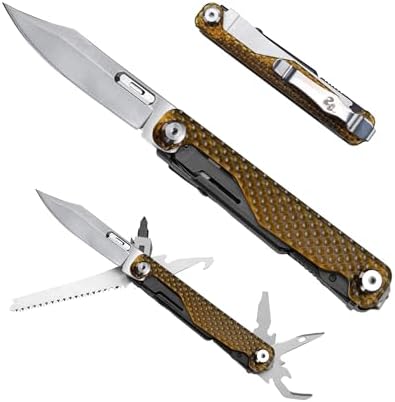 VIPERADE VAK7 14-in-1 EDC Multitool Pocket Knife with Saw, Glass Breaker, Awls, Bottle and Can Opener, Wire Stripper, Screwdriver for Camping, Hiking and Outdoor Activities (PEI)