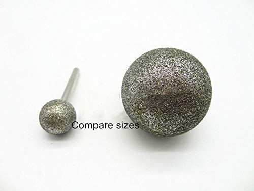1Pcs 6mm/8mm Shank Spherical Head Diamond Grinding Bit Coated Mounted Points Round Ball Burs Coarse For Stone Drill Metal,10mm (6mm shank)