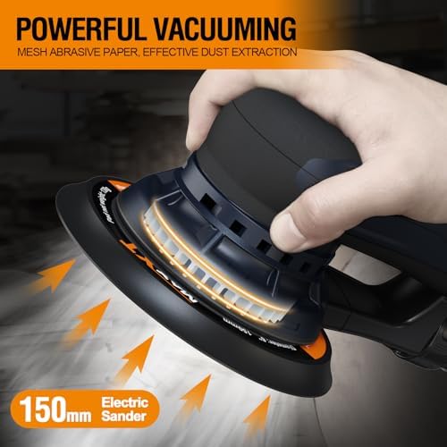 MAXXT Electric 5mm Random Orbital Sander with Tool Case, Variable Speed Palm Sander with Brushless Motor, 5&6Inch Sanding Pads, Sanders for Woodworking, Primary Wood and Panel Processing