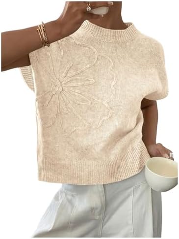 SOLY HUX Women's Short Sleeve Business Casual Sweater