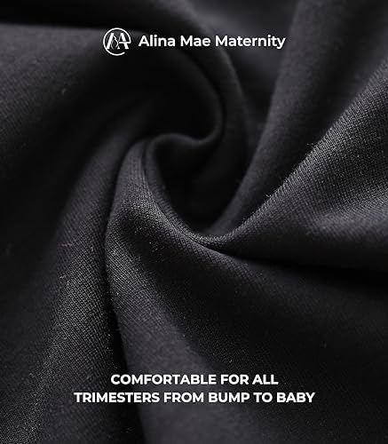 Maternity Pants Work Over The Belly with Pockets, Womens Pregnancy Dress Pants Office Clothes Trousers Stretch Summer