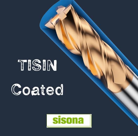 1/8" 3/16" 1/4" 5/16" 3/8" Carbide End Mills Set - Solid Carbide (Tungsten Carbide + Cobalt) - 5Pcs 4 Fulte CNC Mill Bits for Steel - TISIN Coated
