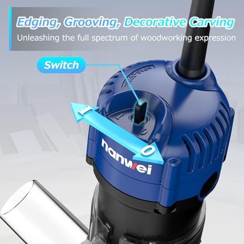 NANWEI 450W Router Tool for Woodworking, Hand Wood Router Tool, 32000rpm Compact Edge Trimmer（No Bits）