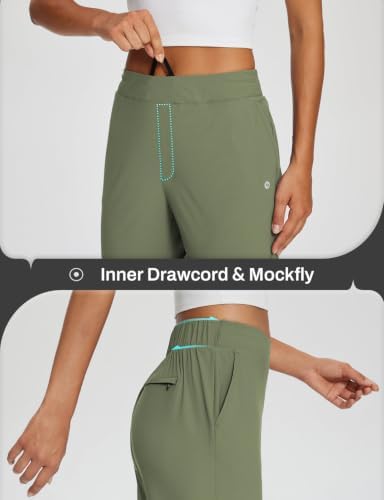 baleaf Womens Business Casual Pants Stretch Travel Pants On Airport with Zipper Pockets Dressy Slacks Golf Work Pull on