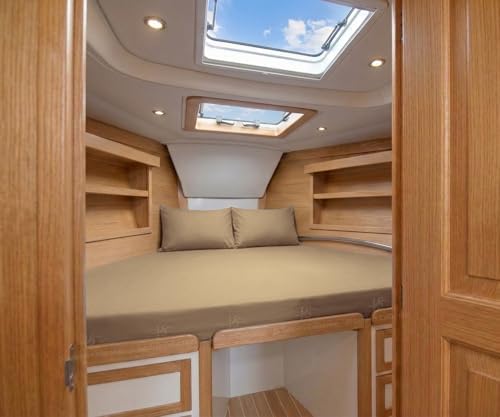 JS Sanders V Berth Boat Sheet 1 Pcs 600 TC Egyptian Cotton, Taupe