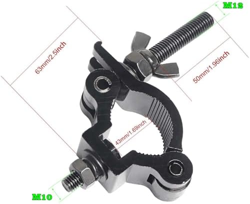 jindaaduio Stage Light Clamp, Lighting Truss for DJ light, 38mm-42mm Light Hook, Truss O-Clamp Used for Par Light,Spotlight and Moving Head(2 pcs Black)