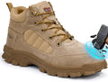 GUSAYEX Steel Toe Boots for Men Puncture Resistant Work Boots