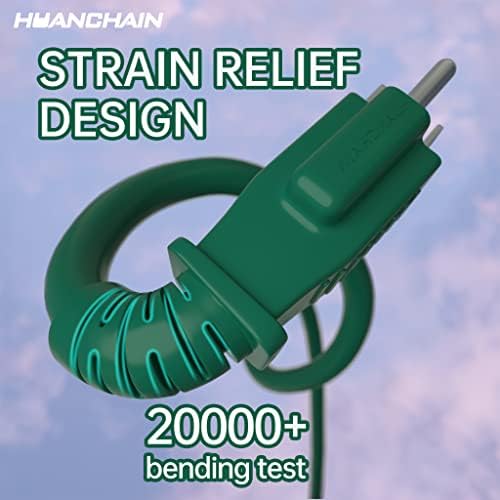 HUANCHAIN 16/3 Gauge Indoor Outdoor Green Extension Cord 75 ft Waterproof