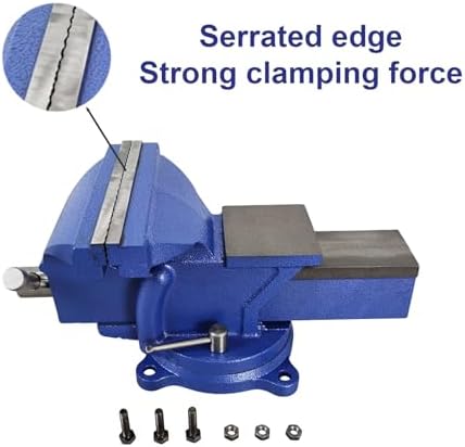 8 Inch Milling Machine Vise Bench Clamp Vise with 360°Flexible Swivel Locking Base High Precision Milling Machine Bench Vise Industrial Grade Vise