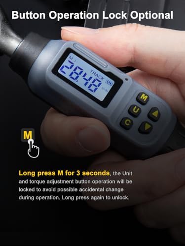GROWNEER Digital Torque Wrench, 1.1-22.1 Ft-lbs/1.5-30 Nm, Motorcycles Bicycles,1/4" Drive Electronic Inch Pound Torque Wrench with Buzzer & LED Indicator,for Gunsmithing Bike Motorcycle