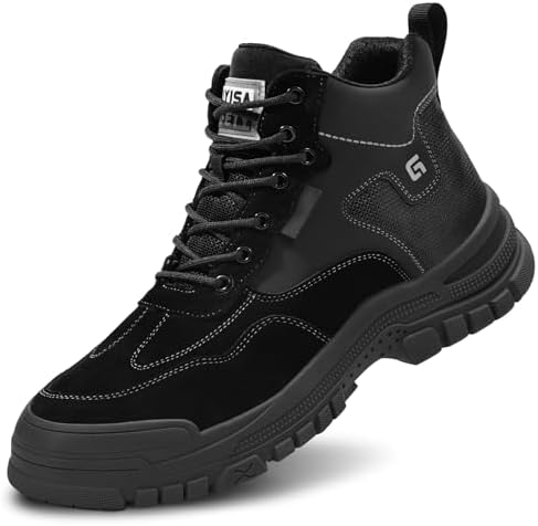 GUSAYEX Steel Toe Boots for Men Puncture Resistant Work Boots