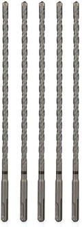 SDS Plus Bits (3/8"*12")-5PCS Rotary Hammer Drill Bits Set Cross Carbide Tips for Concrete, Brick, Cement Walls, Stone, Brick