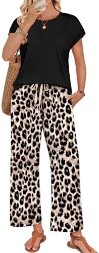 WIHOLL Two Piece Sets for Women Summer Spring Outfits Lounge Sets Beach Vacation Clothes Airport Travel Matching Clothing