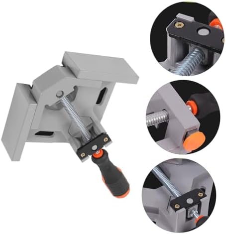 Sewroro 90 Degree Corner Clamp for Woodworking Aluminum Alloy Single-handle Right Angle Clamp Metal Workholding Device for Carpentry and Welding for DIY Projects
