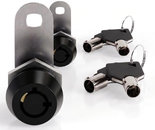 5/8" Tubular Cam Locks (90° Black, 2-Pack) RV Toolbox Cabinet Replacement