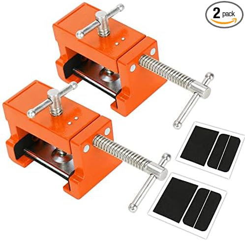 Cabinet Clamps, Cabinetry Clamps Cabinet Face Frame Clamps Cabinet Installation Clamps Cabinet Tools with Two Side Screws and Alignment Plate, 2 Pack, Up to 440 lbs Load Capacity, Orange
